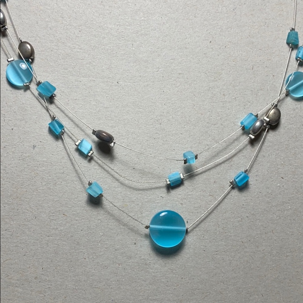 Blue Stone Wire Necklace